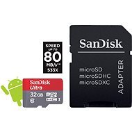 SanDisk MicroSDHC 32 GB Ultra Android Class 10 UHS-I + SD adaptér - Pamäťová karta