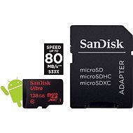 SanDisk Micro SDXC 128GB Ultra Android Class 10 UHS-I memóriakártya + SD kártya adapter - Memóriakártya