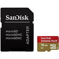 SanDisk MicroSDHC 16GB Extreme Plus Class 10 UHS-I + SD adaptér - Paměťová karta