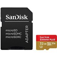 SanDisk Extreme Plus 32GB MicroSDHC Class 10 UHS-I (V30) + SD adapter - Memory Card