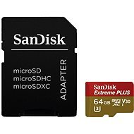 SanDisk Micro SDXC 64GB Extreme Plus Class 10 UHS-I (V30) + SD adapter - Memory Card