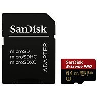 SanDisk MicroSDXC 64GB Extreme PRO UHS-I (U3) + SD adapter - Memóriakártya