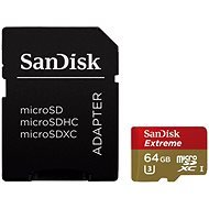 SanDisk Extreme 64 gigabyte microSDXC UHS-I (U3) + SD adapter - Memóriakártya