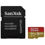 SanDisk MicroSDXC 64 Gigabyte Extreme UHS-I (V30) + SD Adapter - Speicherkarte
