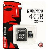 Kingston Micro SDHC 4GB Class 4 + SD Adapter - Memóriakártya