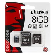 Kingston Micro SDHC 8GB Class 4 + SD/Mini SD adapter - Memory Card