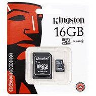 Kingston MicroSDHC 16 GB Class 4 + SD adaptér - Pamäťová karta
