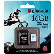 Kingston Micro SDHC 16GB Class 10 UHS-I U3 Action Camera + SD adapter - Memóriakártya