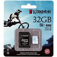 Kingston Micro SDHC 32GB Class 10 UHS-I U3 Action Camera + SD adapter - Memóriakártya