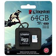 Kingston Micro SDXC 64 GB Class 10 UHS-I U3-Tätigkeits-Kamera + SD-Adapter - Speicherkarte