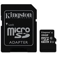 Kingston MicroSDHC 16GB UHS-I U1 + SD adapter - Memóriakártya