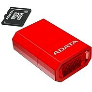 A-DATA Micro SDHC 16GB Class 4 + USB Reader red - Speicherkarte