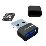 A-DATA Micro SDHC 4GB Class 2 + USB Reader V3 black - Memory Card