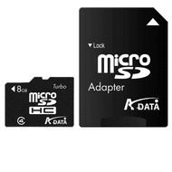 Paměťová karta ADATA MicroSDHC 8GB + SD adaptér - Memory Card