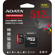 ADATA MicroSDXC 512GB High Endurance + SD adapter - Memóriakártya