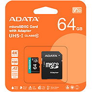 ADATA MicroSDXC 64GB Premier Pro + SD adapter - Memory Card