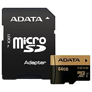 ADATA XPG Micro SDXC 64GB UHS-I U3 Class 10 + SDHC adapter - Memóriakártya
