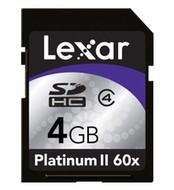 LEXAR Secure Digital 4GB Platinum II Series Class 4 - Memory Card