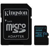 Kingston Canvas Go! MicroSDHC 32GB UHS-I U3 + SD adapter - Memóriakártya