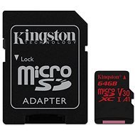 Kingston Canvas React MicroSDXC 64GB A1 UHS-I V30 + SD adapter - Memóriakártya