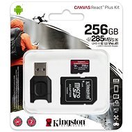 Kingston Canvas React Plus microSDXC 256GB + SD Adapter & Card Reader - Memory Card