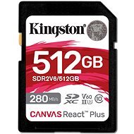 Kingston SDXC 512GB Canvas React Plus V60 - Memóriakártya