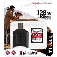 Kingston Canvas React Plus SDXC 128GB + SD adapter és kártyaolvasó - Memóriakártya