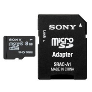 SONY Micro SDHC 8GB Class 4 + SD adapter - Memory Card