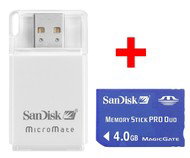 SanDisk Memory Stick PRO DUO 4GB + MicroMate čtečka karet MS PRO Duo USB2.0 - Memory Card
