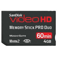 SanDisk Memory Stick Pro Duo 4GB Ultra Video HD 60 minut - Memory Card