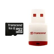 Transcend MicroSDHC 8GB Class 6 + USB čtečka - Pamäťová karta