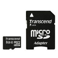  Transcend Micro SDHC 8GB Class 10 + SD adapter  - Speicherkarte