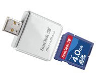 SanDisk Secure Digital 4GB SDHC Class 2 + MicroMate SD/SDHC čtečka USB2.0 - Memory Card
