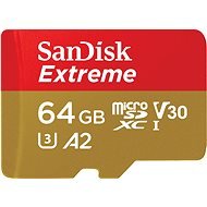 SanDisk microSDXC 64 GB Extreme Action Cams and Drones + Rescue PRO Deluxe + SD adapter - Memóriakártya