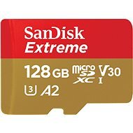 SanDisk microSDXC 128 GB Extreme Action Cams and Drones + Rescue PRO Deluxe + SD adapter - Memóriakártya