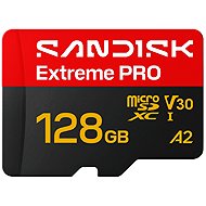 SANDISK microSDXC 128GB Extreme PRO + SD adaptér - Memory Card