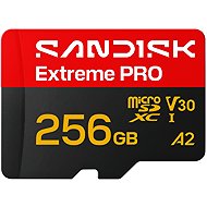 SANDISK microSDXC 256GB Extreme PRO + SD adaptér - Memory Card
