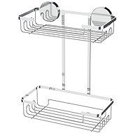 DuraHome Wire shelf Nova, double tier, self-adhesive, silver - Bathroom Shelf