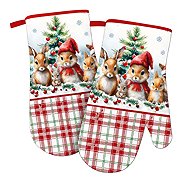 DuraHome kitchen gloves, Christmas design, 2-pack, XRM293 - Oven Mitt