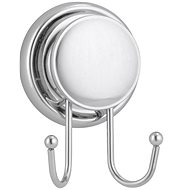 DuraHome Double hook, with suction cup, GORGONA 39849, chrome - Bathroom Hook