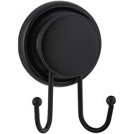 DuraHome Double hook, with suction cup, SERRANIA 41699, black - Bathroom Hook
