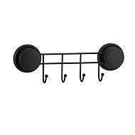 DuraHome Rack with suction cup, 4 hooks, TAYRONA 43747, black - Bathroom Hook