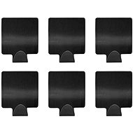 DuraHome Bathroom hook self-adhesive, black 6 pcs, square - Bathroom Hook