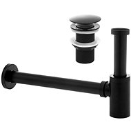 DuraHome Outlet KLIK-KLAK + siphon, HAPPO 46397, black, matt, without overflow - Sink Waste Outlet
