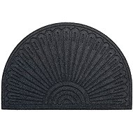 DuraHome Mat rubber & pp, Velvet semicircle, 60 × 90 cm, grey - Doormat