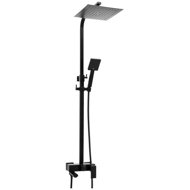 DuraHome Zion Shower Set, Rain Head, Black - Shower Set