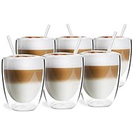 Vialli Design Glass, double-walled, 320 ml, 6 pcs, glass straws 15 cm_VITA 6858 - Glass