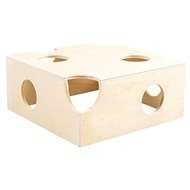 DUVO+ Domček drevený pre drobné hlodavce 17 × 17 × 7,7 cm syr - Domček pre hlodavce
