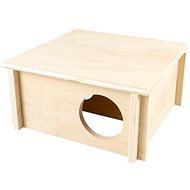 DUVO+ Domeček dřevěný pro drobné hlodavce 20 × 20 × 10 cm bungalov - House for Rodents