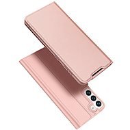 Skin Pro knižkové kožené puzdro na Samsung Galaxy S22, ružové - Puzdro na mobil